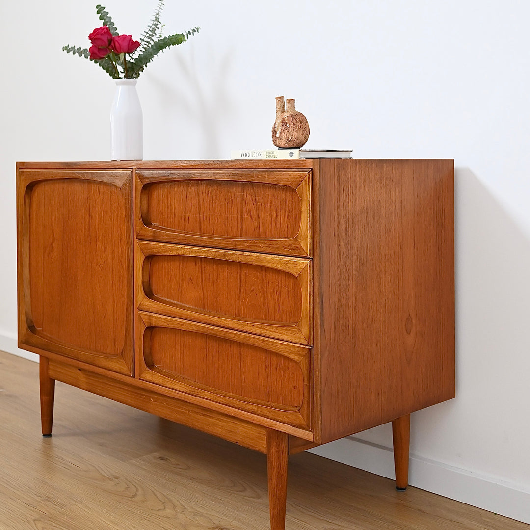 Mid Century Teak Sideboard LP Record Cabinet by Dickinsons