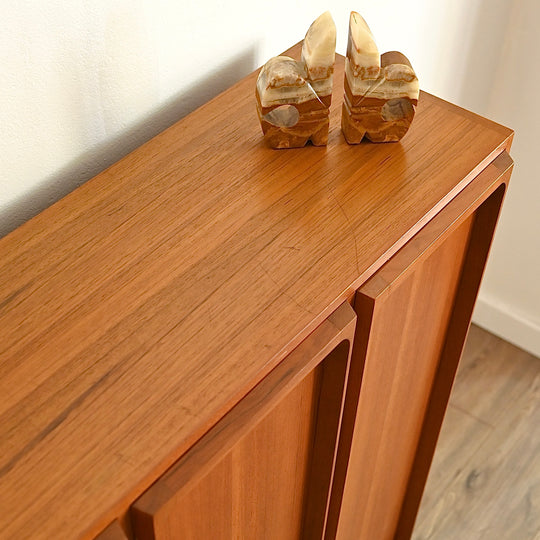 Mid Century Teak Sideboard Three Door Bookcase by Chiswell