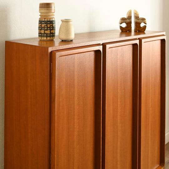 Mid Century Teak Sideboard Three Door Bookcase by Chiswell