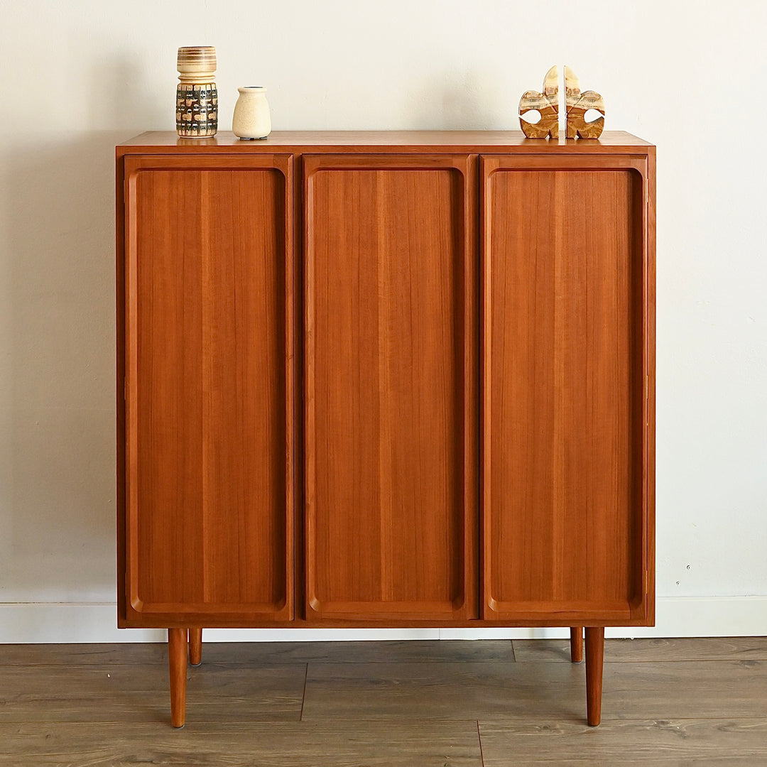 Mid Century Teak Sideboard Three Door Bookcase by Chiswell