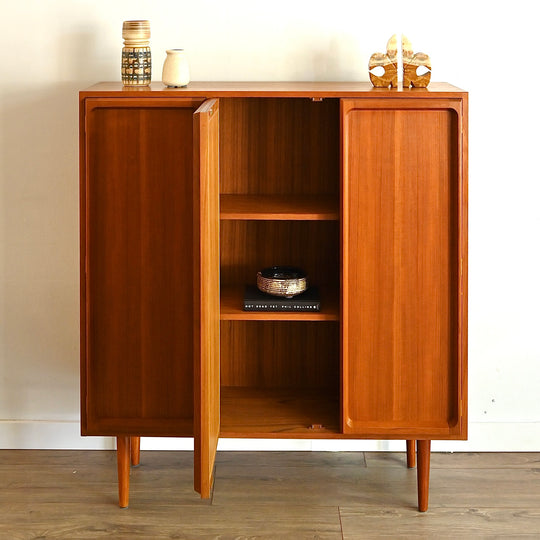 Mid Century Teak Sideboard Three Door Bookcase by Chiswell