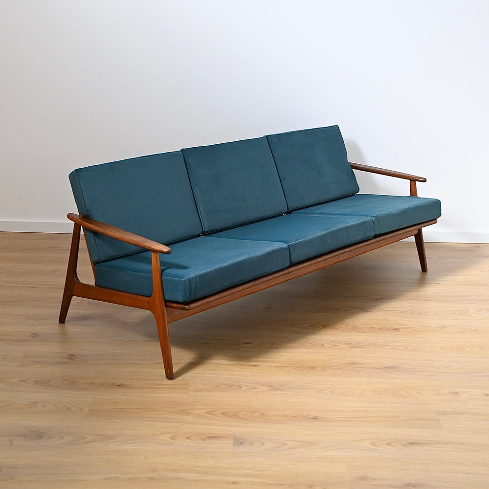 Mid Century Teak Lounge with Rattan Back by Parker Furniture