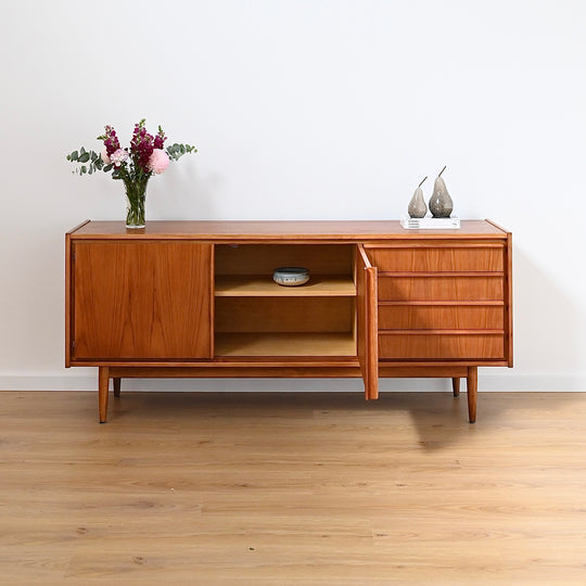 Parker Teak Lip Handled Sideboard Mid Century