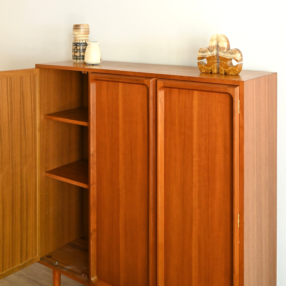 Mid Century Teak Sideboard Three Door Bookcase by Chiswell