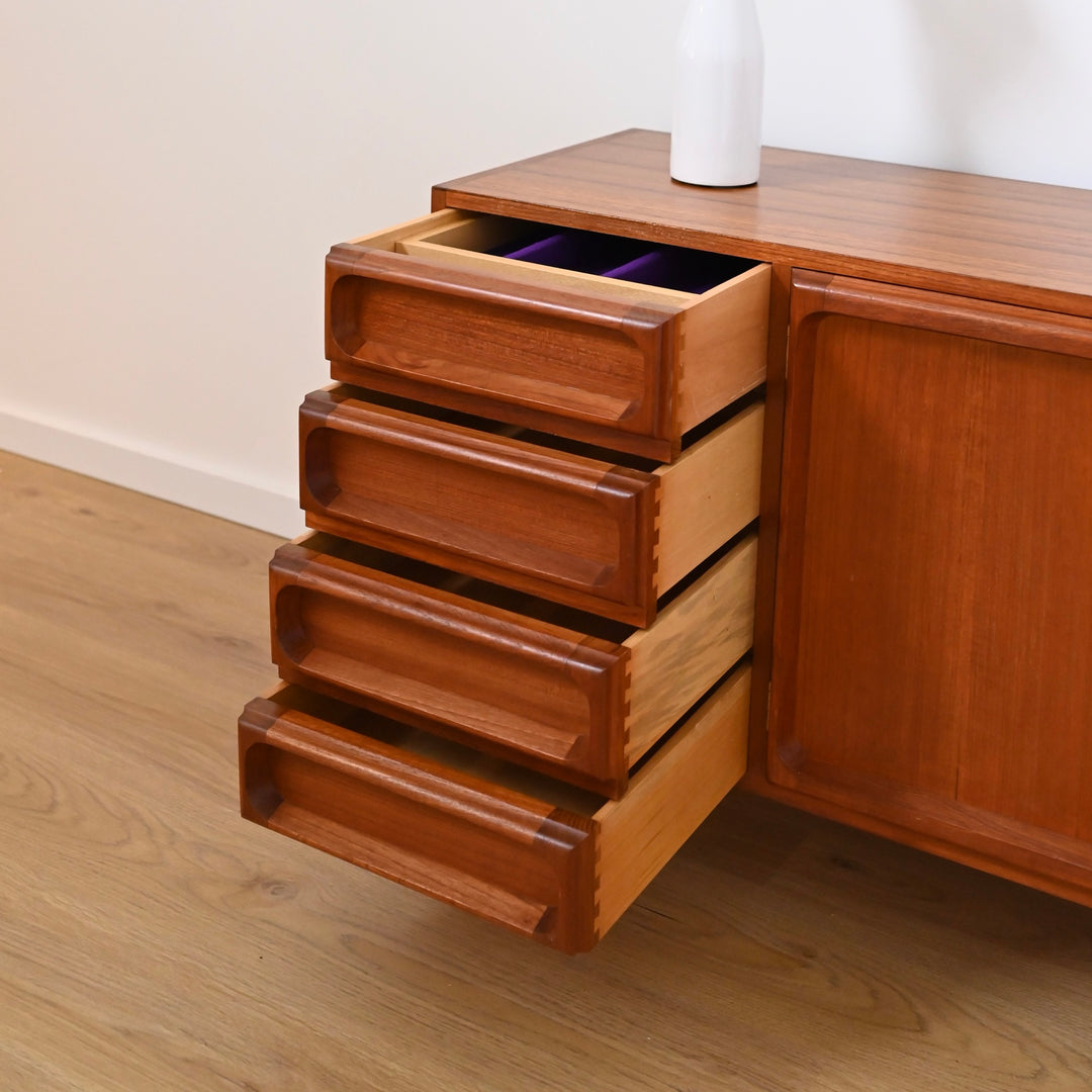Mid Century Teak Sideboard LP Record Cabinet with Drawers by Chiswell