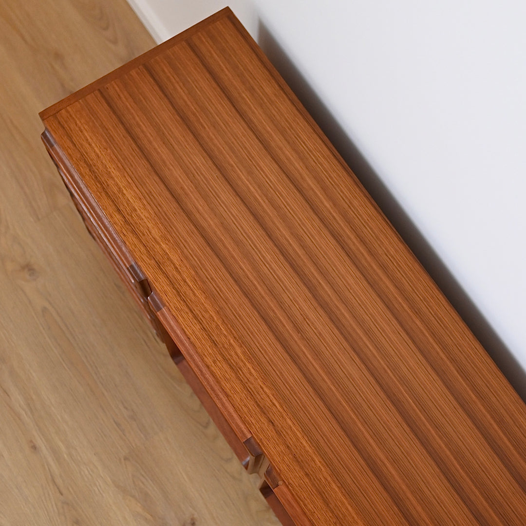 Mid Century Teak Sideboard LP Record Cabinet with Drawers by Chiswell