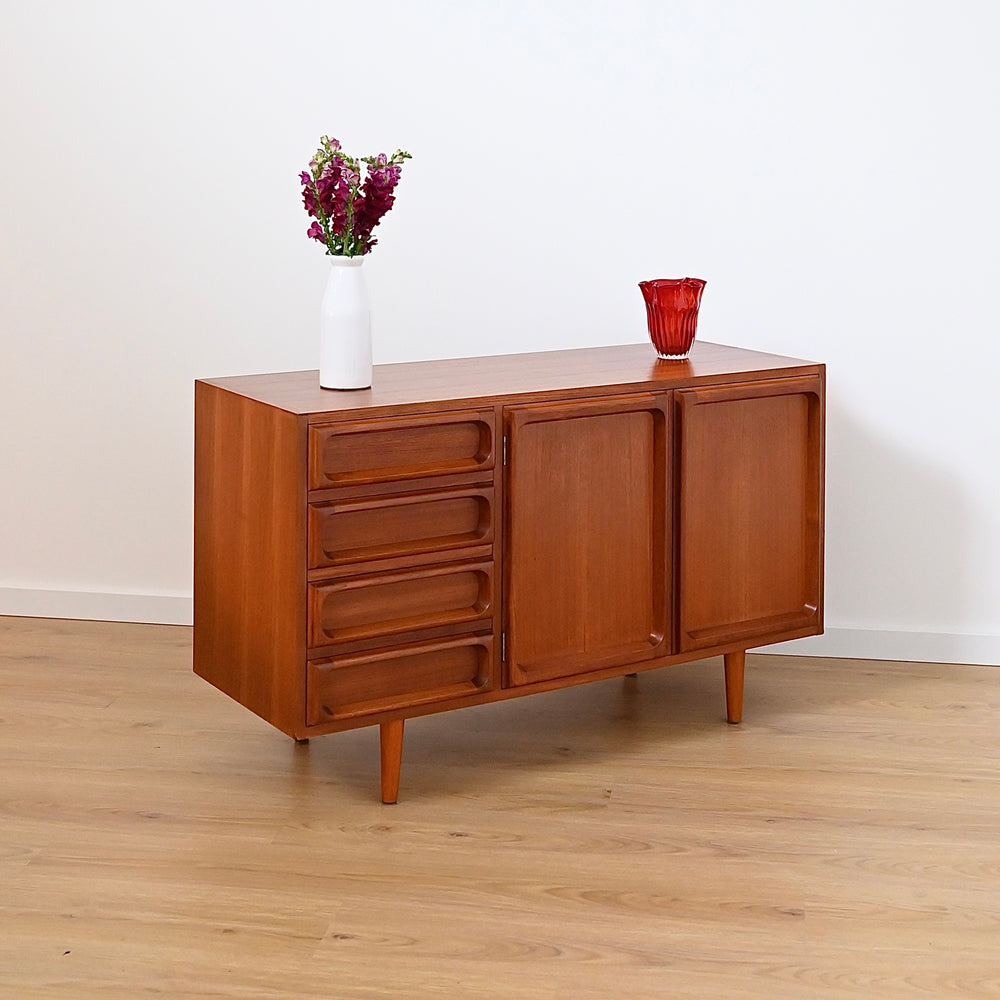 Mid Century Teak Sideboard LP Record Cabinet with Drawers by Chiswell