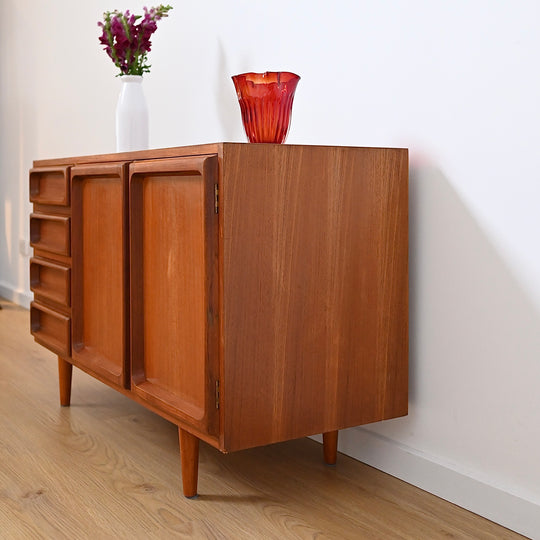 Mid Century Teak Sideboard LP Record Cabinet with Drawers by Chiswell