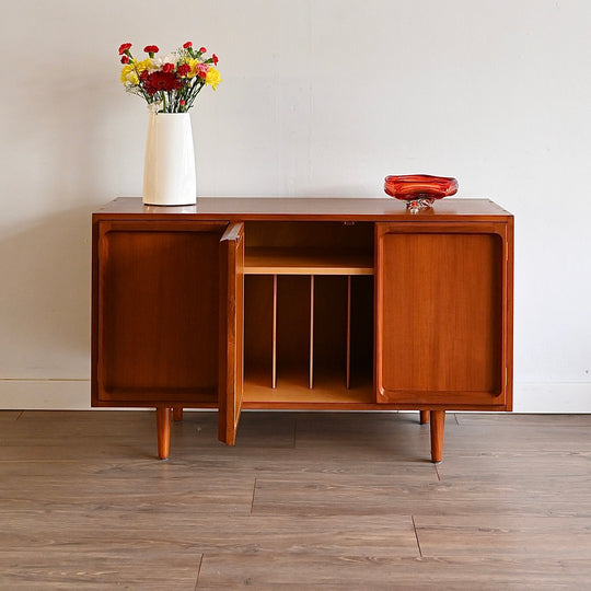 Mid Century Teak Sideboard LP Record Cabinet by Chiswell