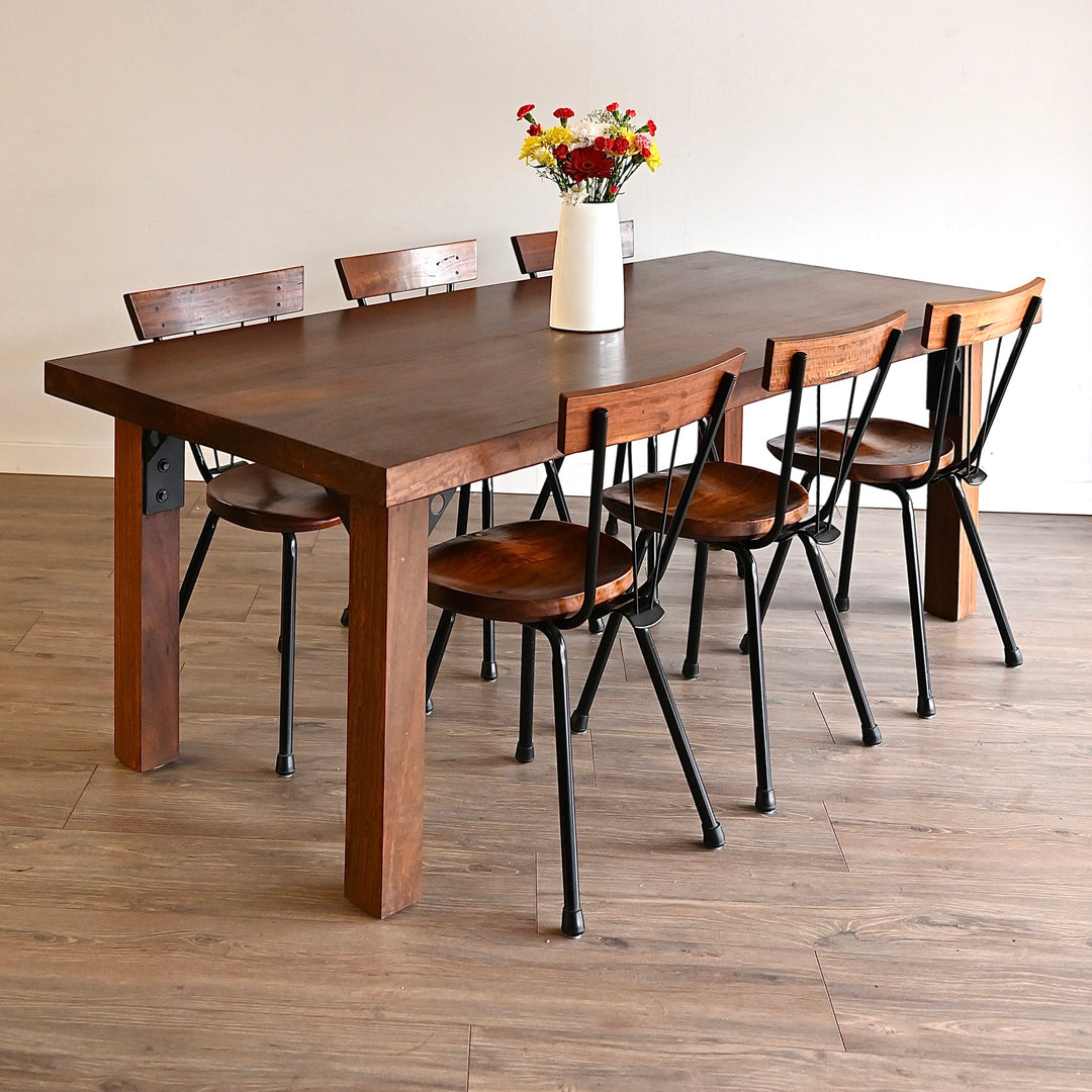 Nicholas Dattner Dining Chairs and Red Gum Table