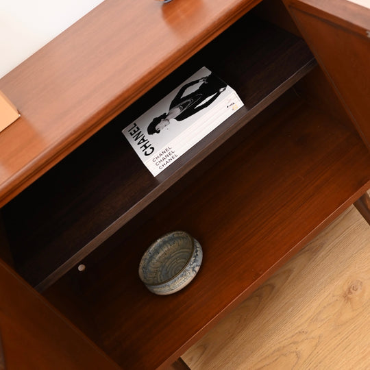 Mid Century Walnut Sideboard LP Record Cabinet by Chiswell