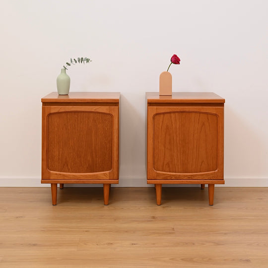 Mid Century Sideboard LP Record Cabinets Bedside Tables by Noblett