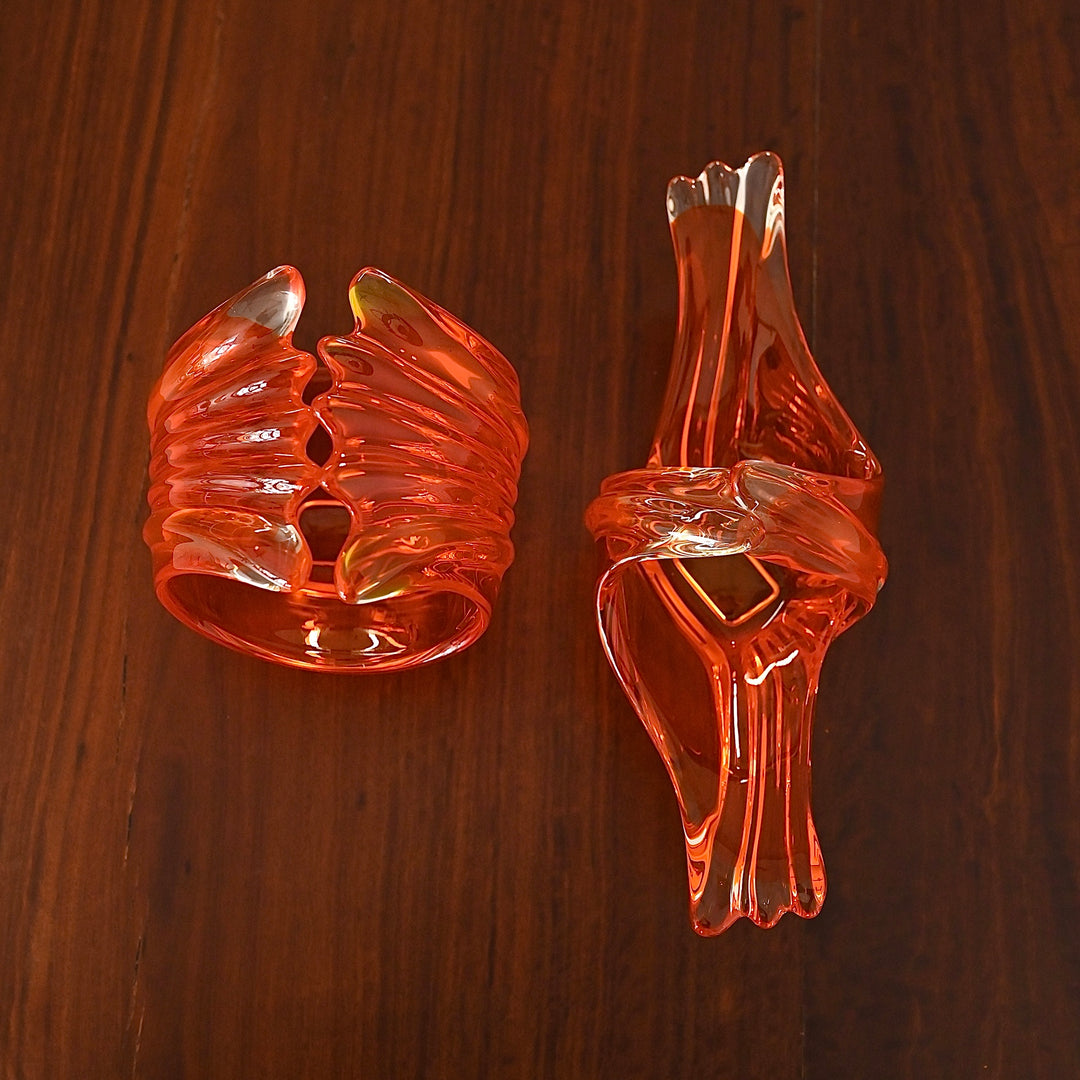 Mid Century Murano Art Class Bowl Vase Pair