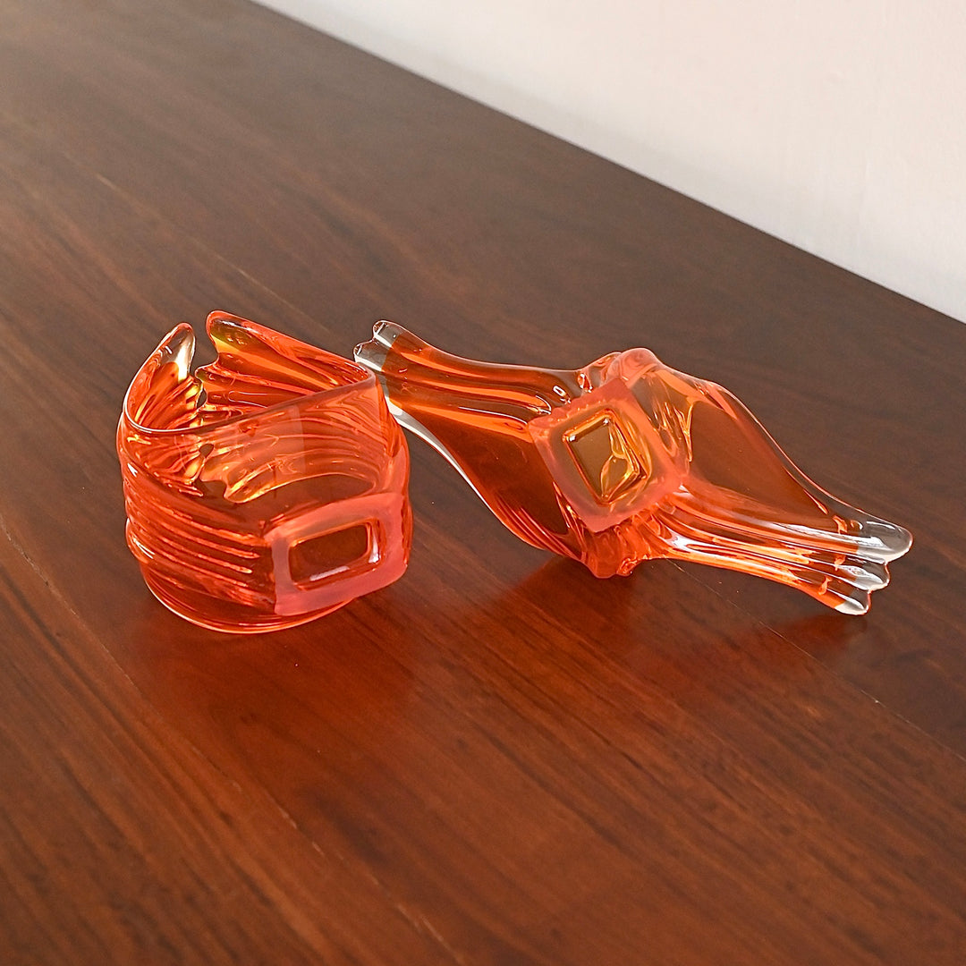 Mid Century Murano Art Class Bowl Vase Pair