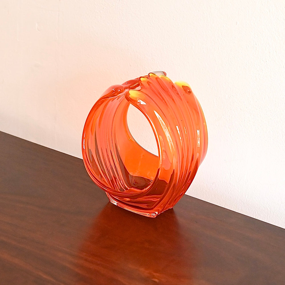 Mid Century Murano Art Class Bowl Vase Pair
