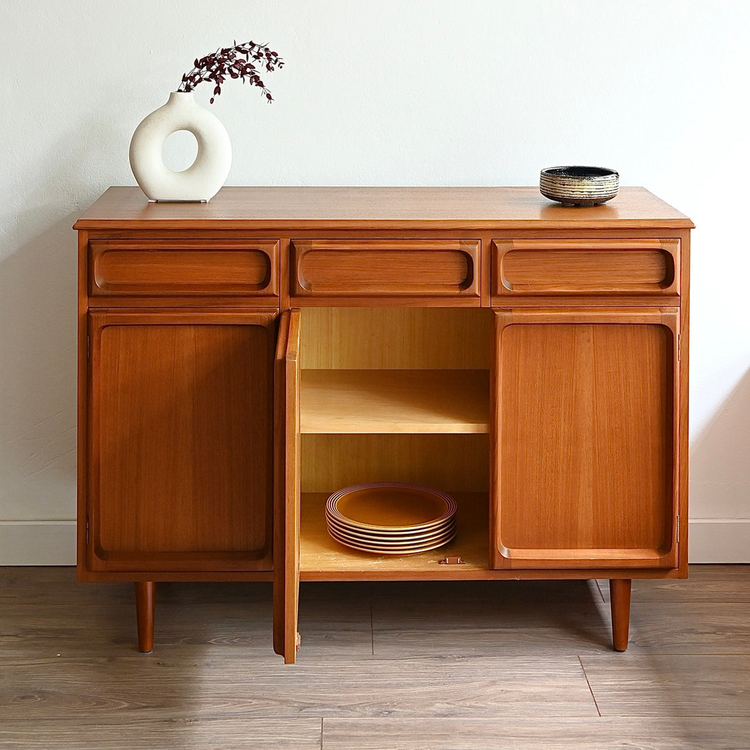 Mid Century Teak Sideboard Buffet LP Record Cabinet by Chiswell