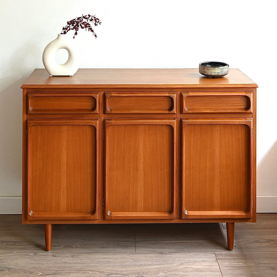 Mid Century Teak Sideboard Buffet LP Record Cabinet by Chiswell