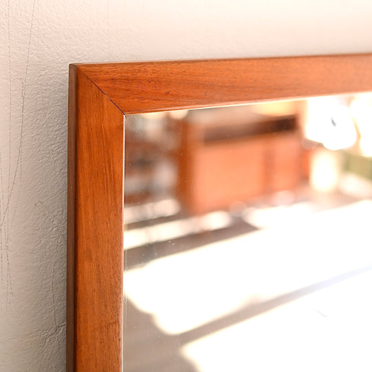 Mid Century Teak Wall Mirror by Berryman