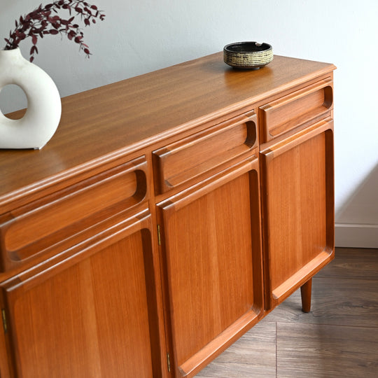 Mid Century Teak Sideboard Buffet LP Record Cabinet by Chiswell