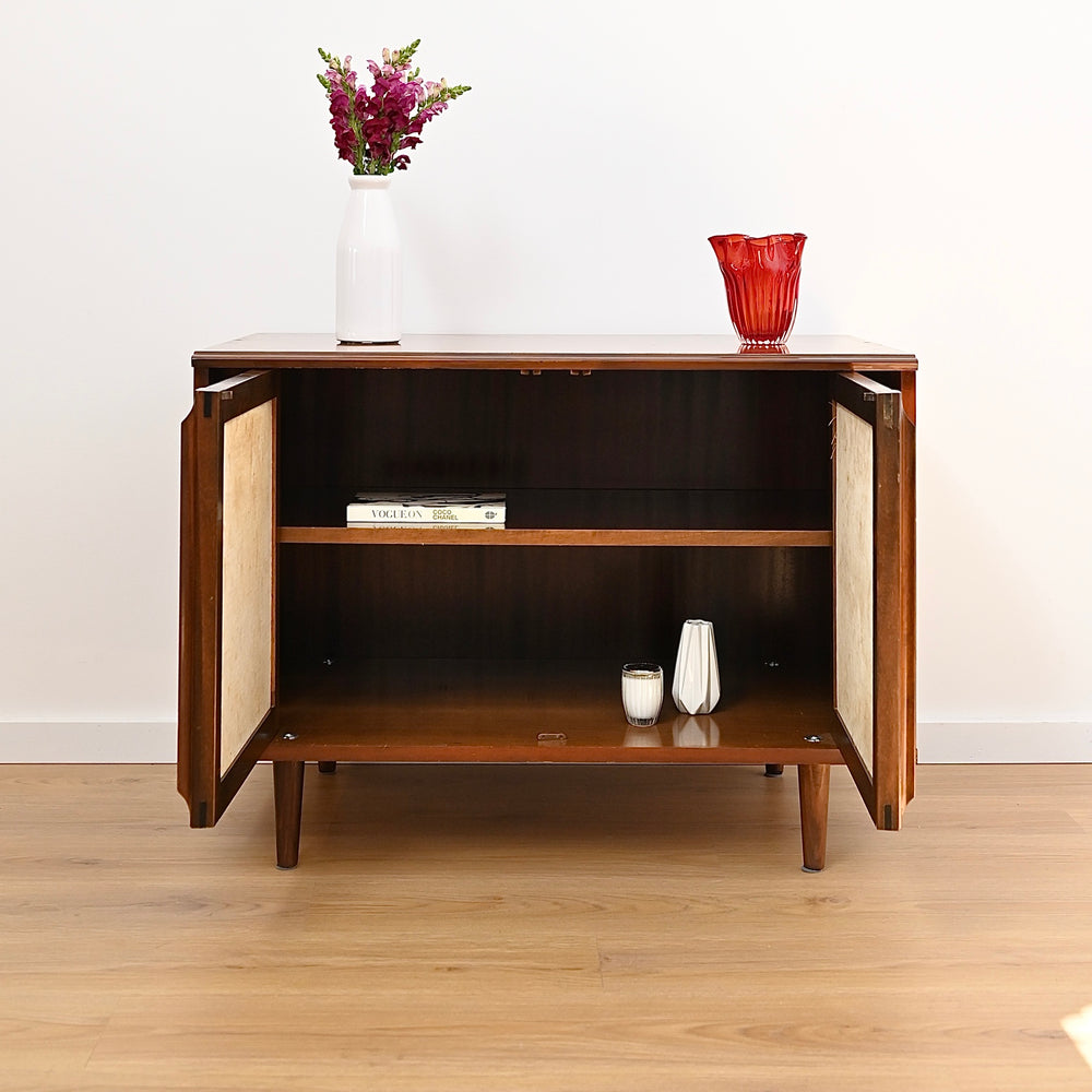Mid Century Walnut Storage Cabinet by MobilStil Varese Italy