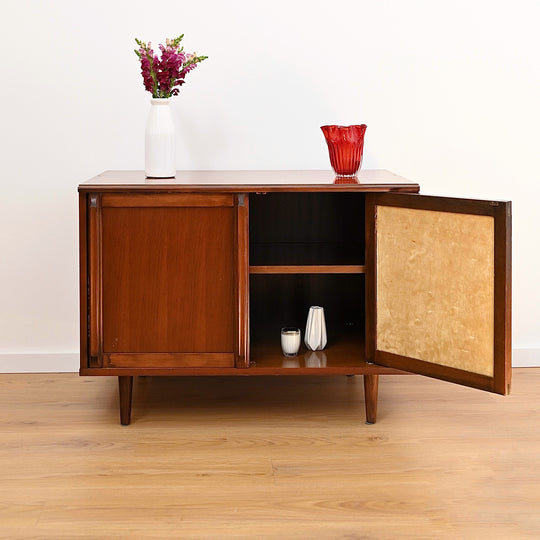 Mid Century Walnut Storage Cabinet by MobilStil Varese Italy