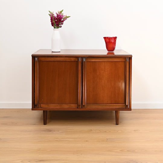 Mid Century Walnut Storage Cabinet by MobilStil Varese Italy