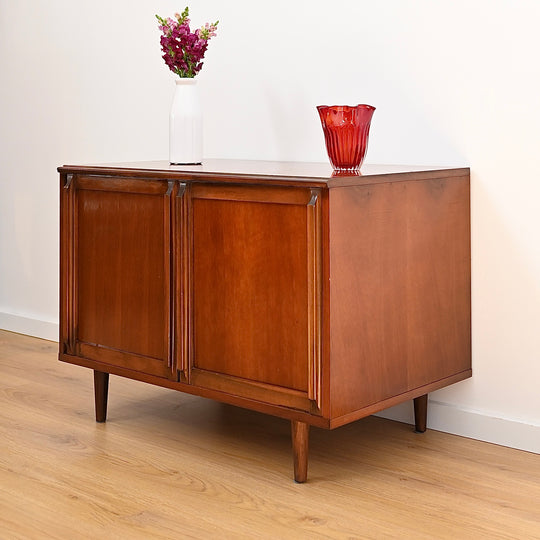 Mid Century Walnut Storage Cabinet by MobilStil Varese Italy