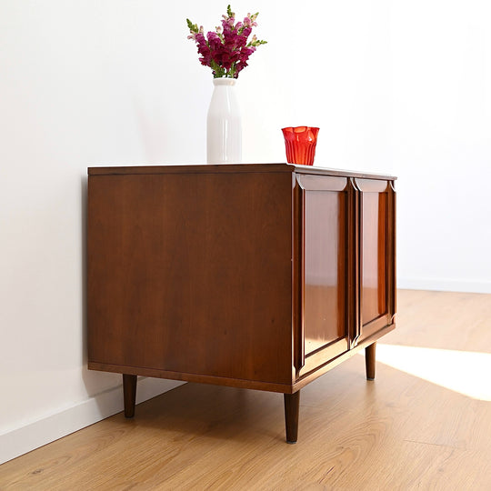 Mid Century Walnut Storage Cabinet by MobilStil Varese Italy