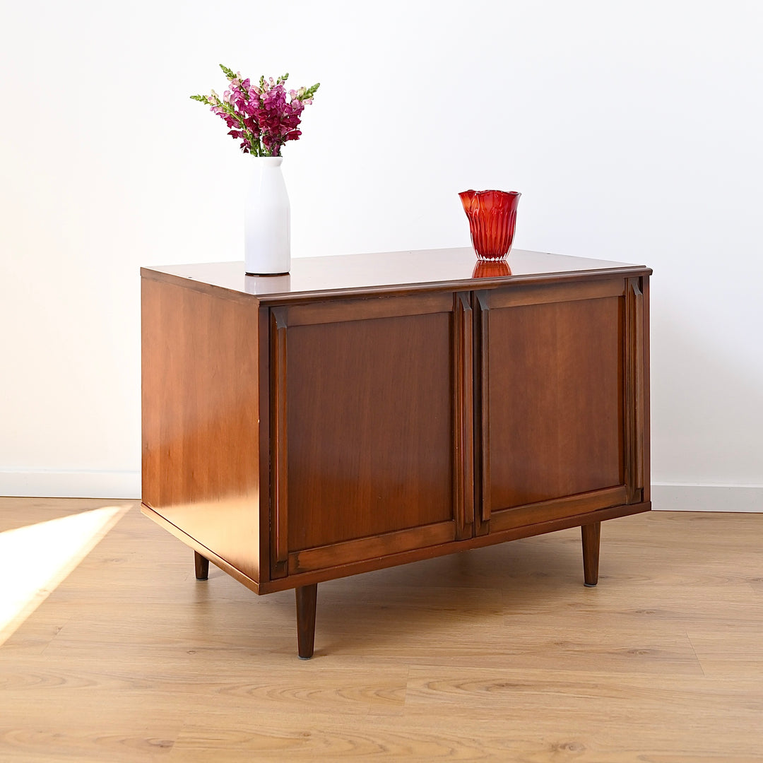 Mid Century Walnut Storage Cabinet by MobilStil Varese Italy