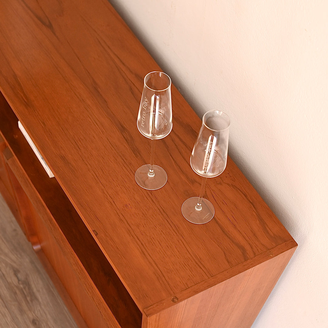 Mid Century Teak Sideboard Buffet Bar Cabinet by Chiswell