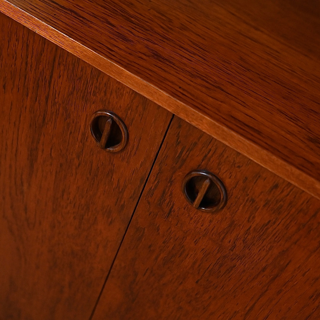 Parker Nordic Teak Cats Eye Sideboard Buffet Credenza Bookshelf