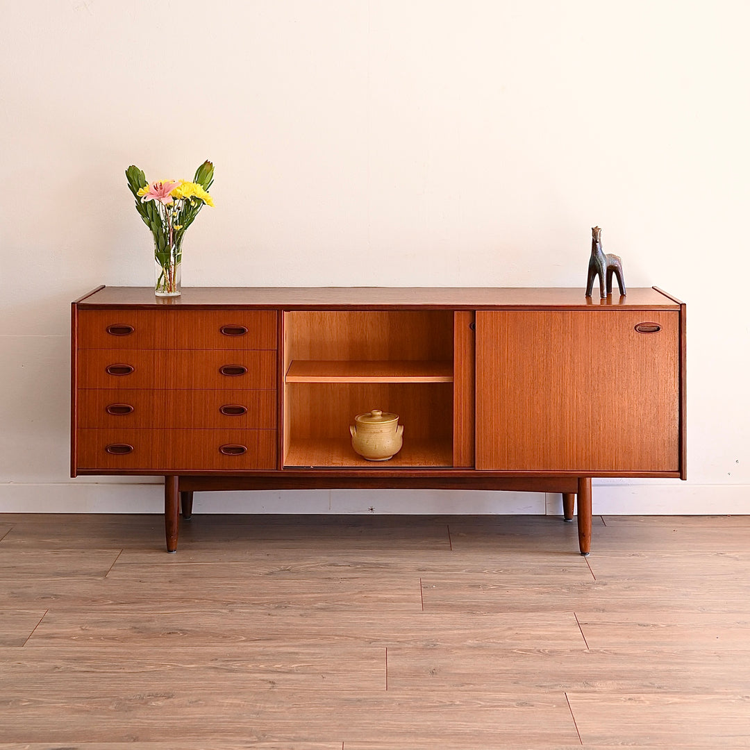 Mid Century Teak Sideboard LP Record Cabinet by Elite
