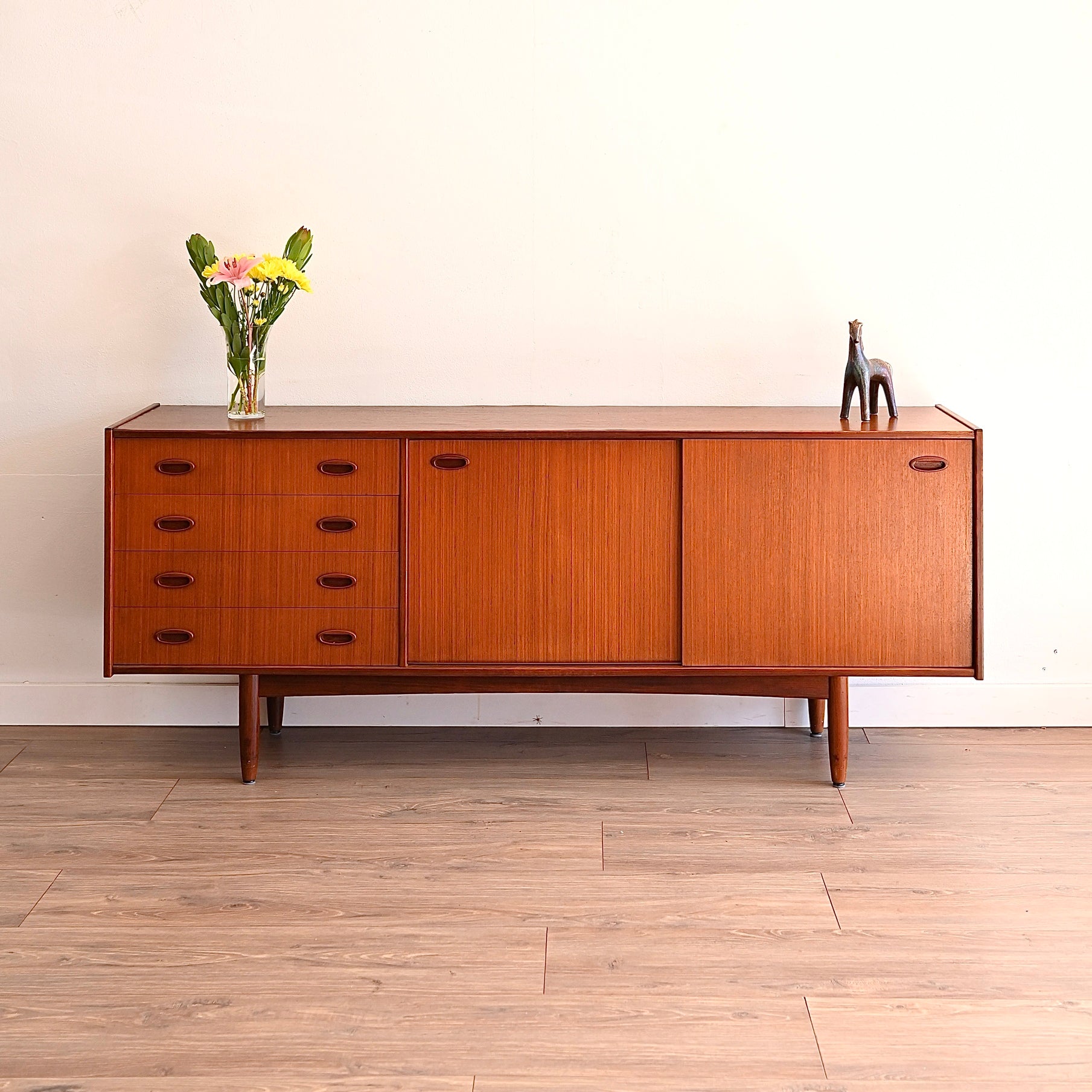 Mid Century Teak Sideboard LP Record Cabinet by Elite