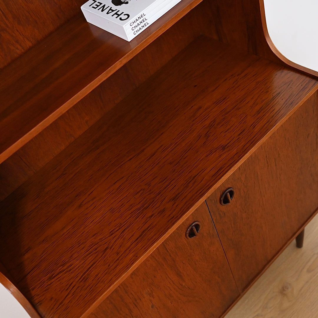 Parker Nordic Teak Cats Eye Sideboard Buffet Credenza Bookshelf