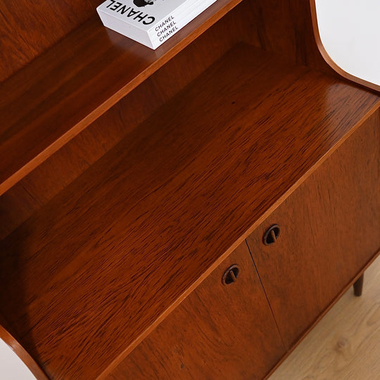 Parker Nordic Teak Cats Eye Sideboard Buffet Credenza Bookshelf