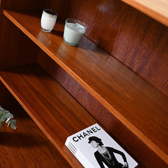 Parker Nordic Teak Cats Eye Sideboard Buffet Credenza Bookshelf