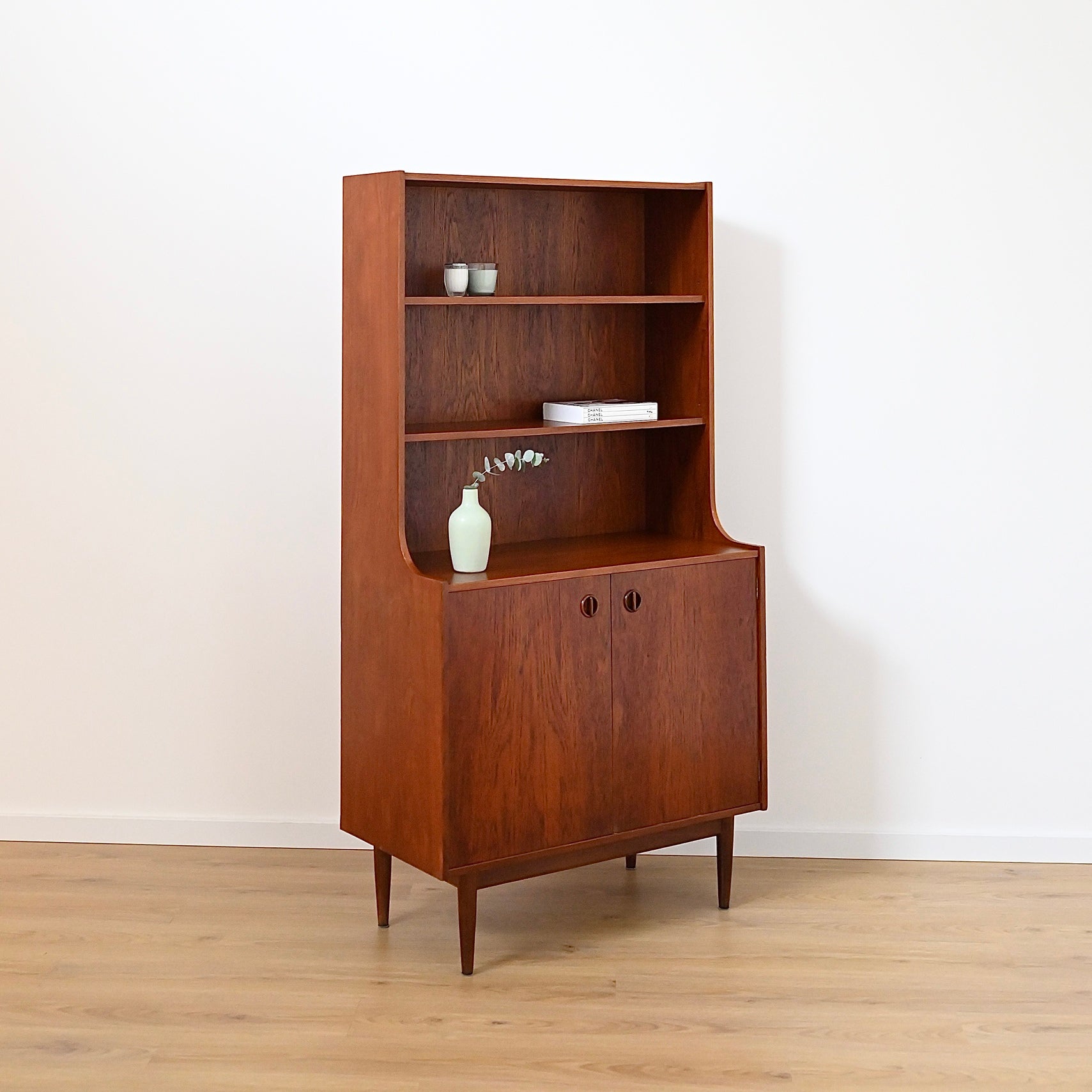 Parker Nordic Teak Cats Eye Sideboard Buffet Credenza Bookshelf