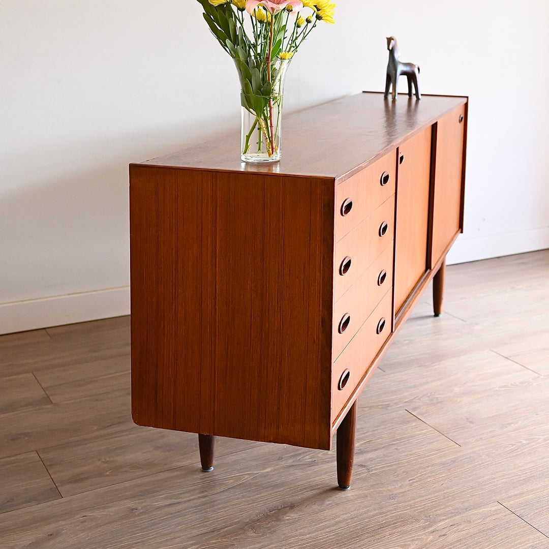 Mid Century Teak Sideboard LP Record Cabinet by Elite