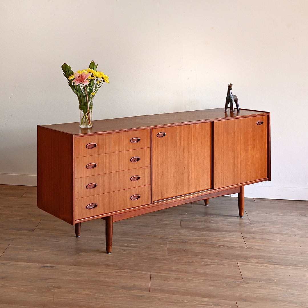 Mid Century Teak Sideboard LP Record Cabinet by Elite