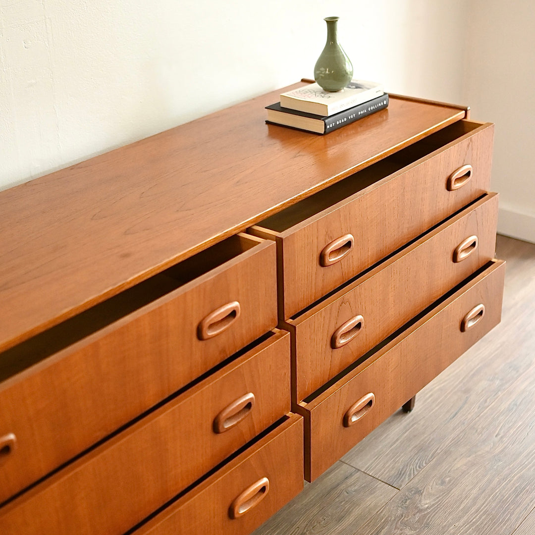 Parker Nordic Mid Century Teak Dresser Drawers Sideboard