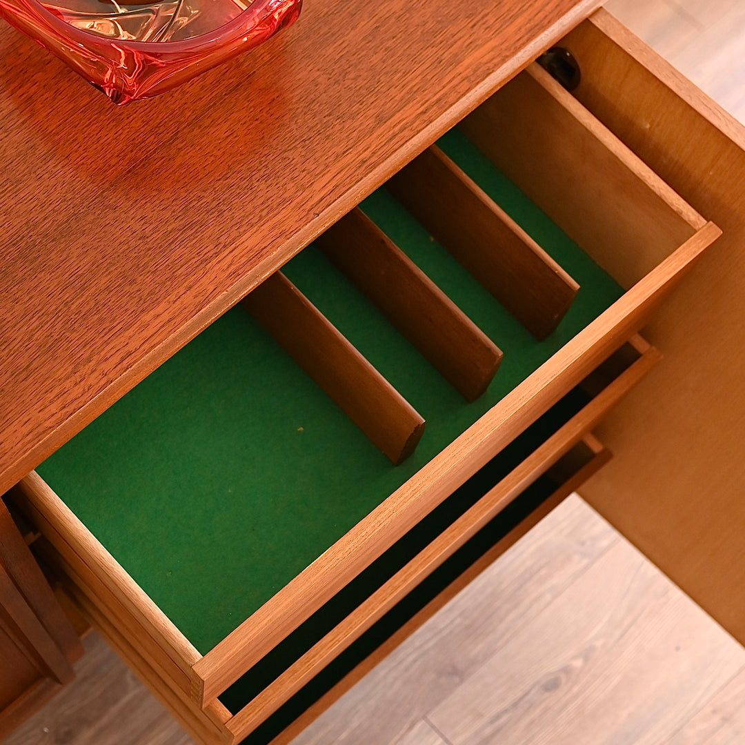 Mid Century Teak Sideboard Buffet Credenza by Burgess