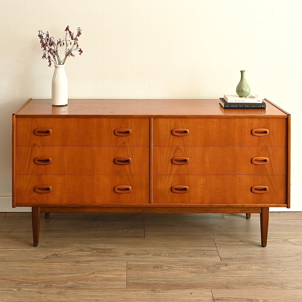 Parker Nordic Mid Century Teak Dresser Drawers Sideboard