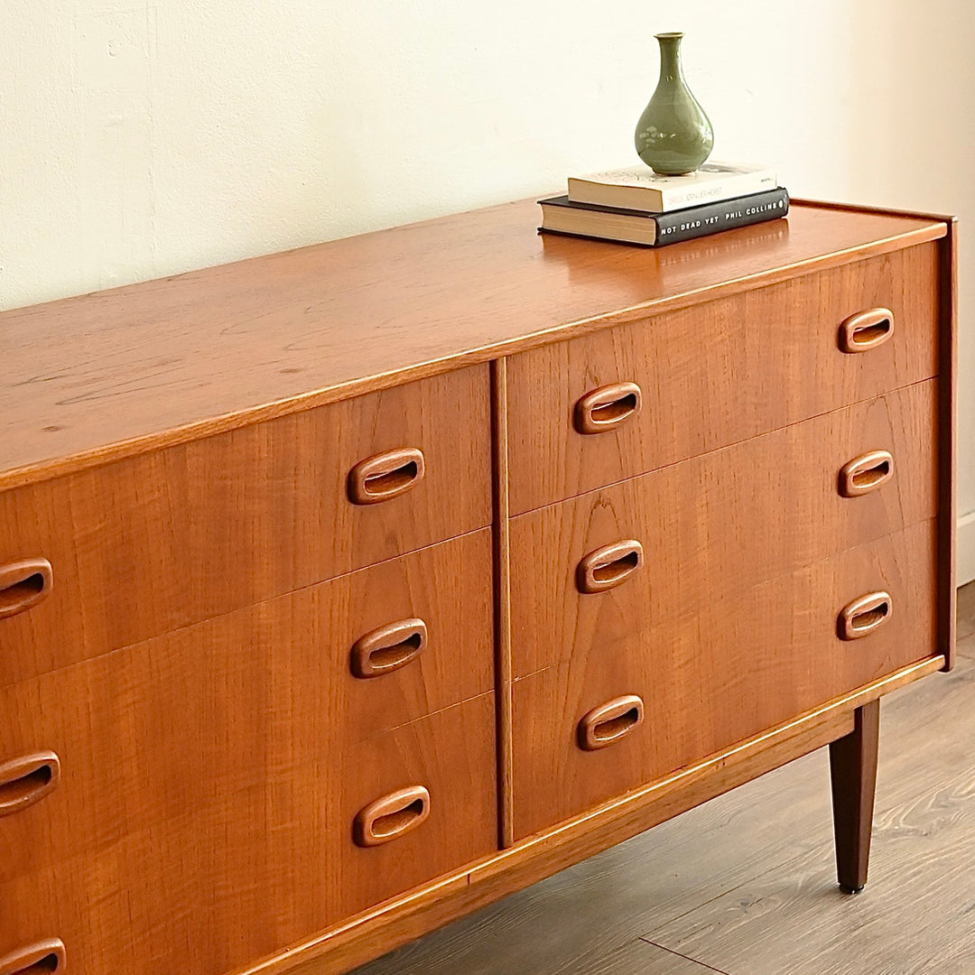 Parker Nordic Mid Century Teak Dresser Drawers Sideboard