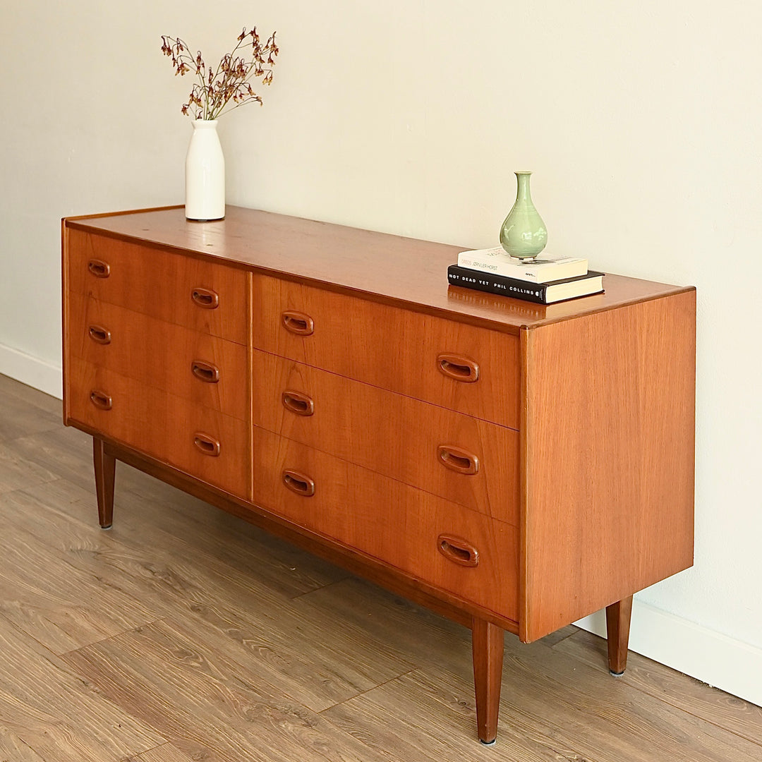 Parker Nordic Mid Century Teak Dresser Drawers Sideboard