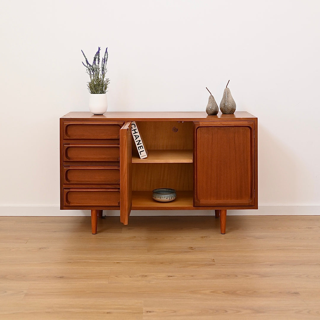 Mid Century Teak Sideboard LP Record Cabinet with Drawers by Chiswell