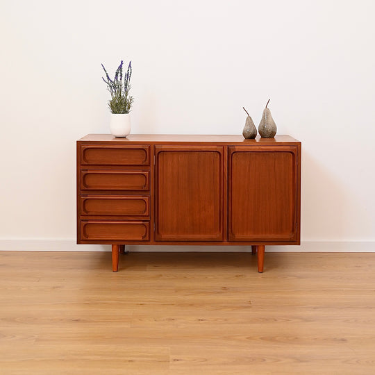 Mid Century Teak Sideboard LP Record Cabinet with Drawers by Chiswell