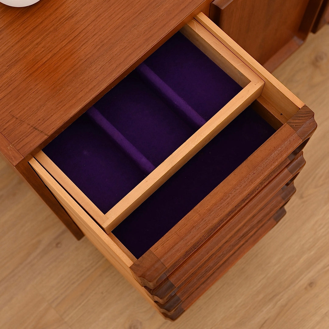Mid Century Teak Sideboard LP Record Cabinet with Drawers by Chiswell
