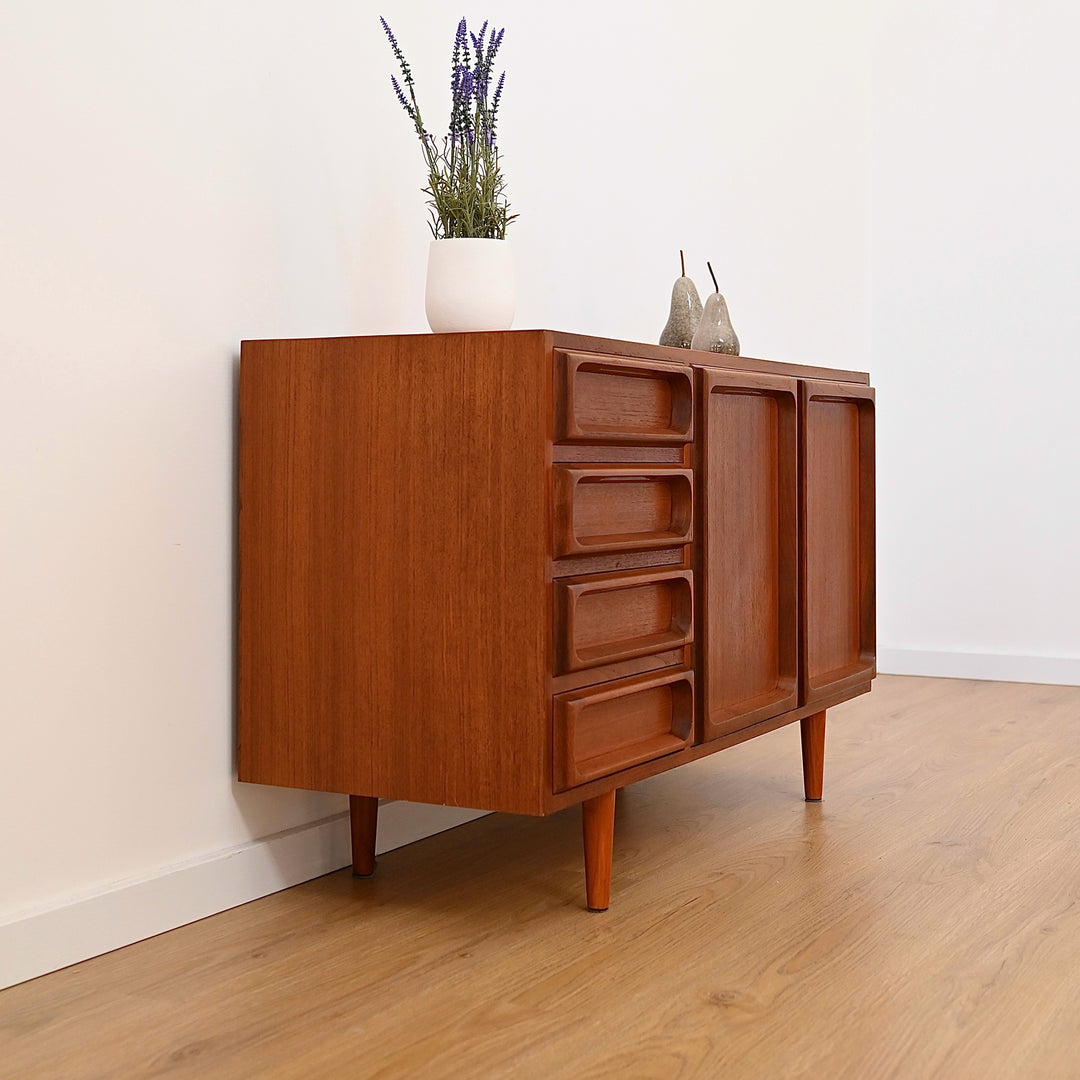 Mid Century Teak Sideboard LP Record Cabinet with Drawers by Chiswell