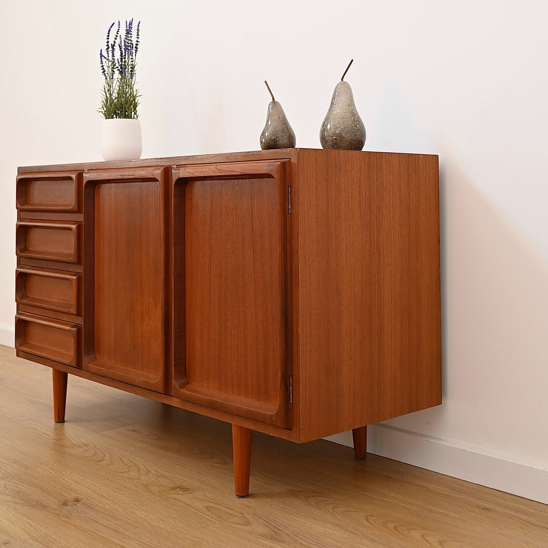 Mid Century Teak Sideboard LP Record Cabinet with Drawers by Chiswell
