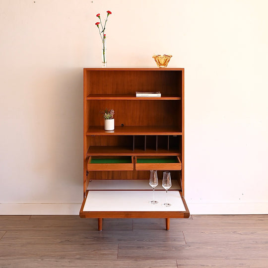 Mid Century Teak Sideboard Buffet Desk Cabinet by Chiswell